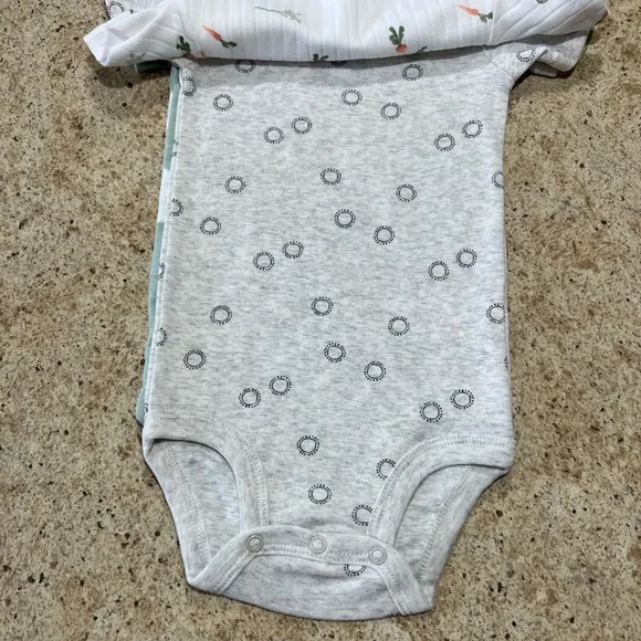 NWT Carter's Child of Mine Baby Unisex Bodysuits, 3-Pack, 12m - Picture 6 of 12